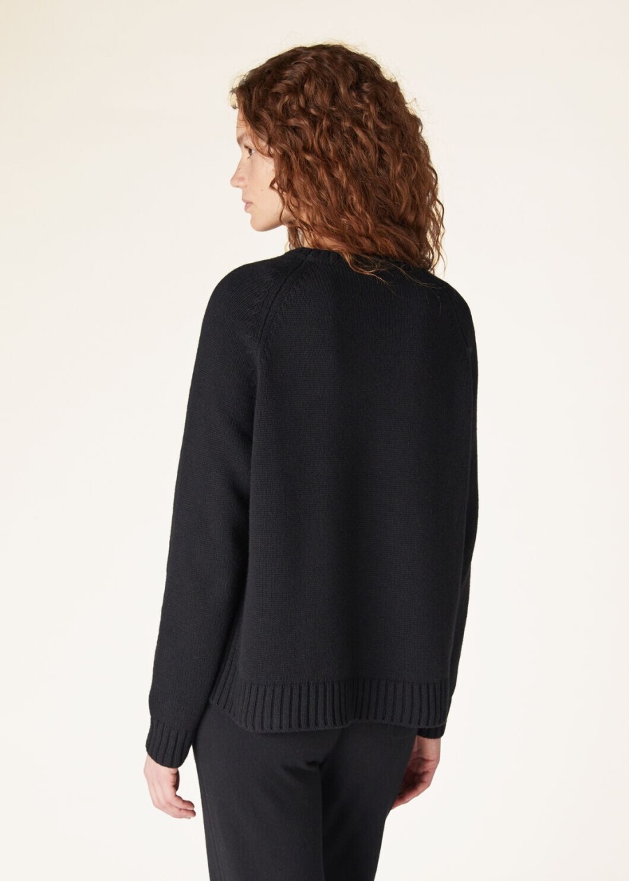 parksville bluza z okrągłym dekoltem baby cashmere w kolorze czarnym