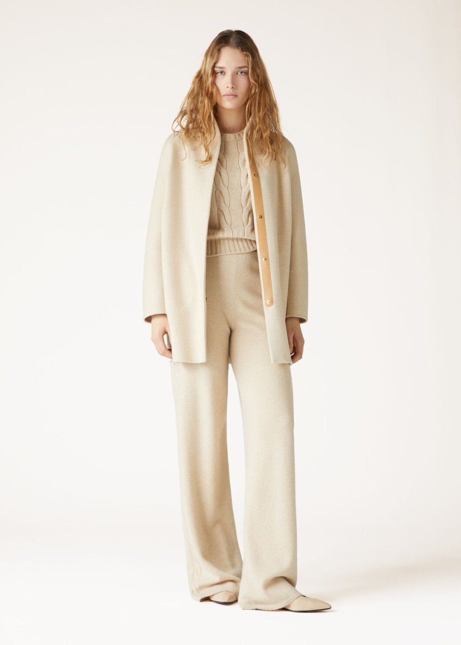 napier crewneck baby cashmere coarsehair cream cashmere melange