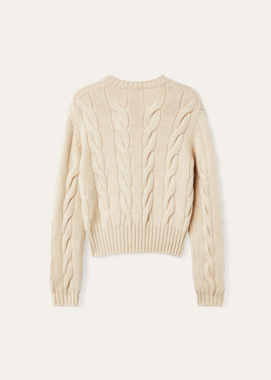 napier crewneck baby cashmere coarsehair cream cashmere melange