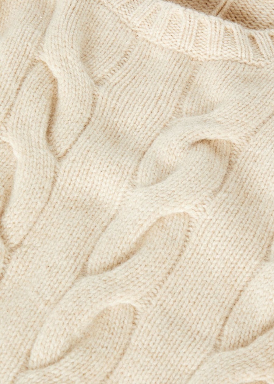 napier crewneck baby cashmere coarsehair cream cashmere melange
