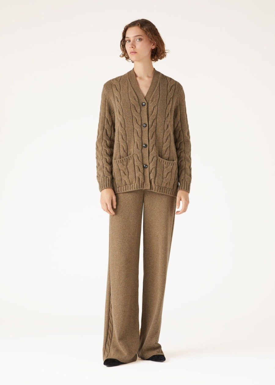 napier cardigan baby cashmere coarsehair tundra melange