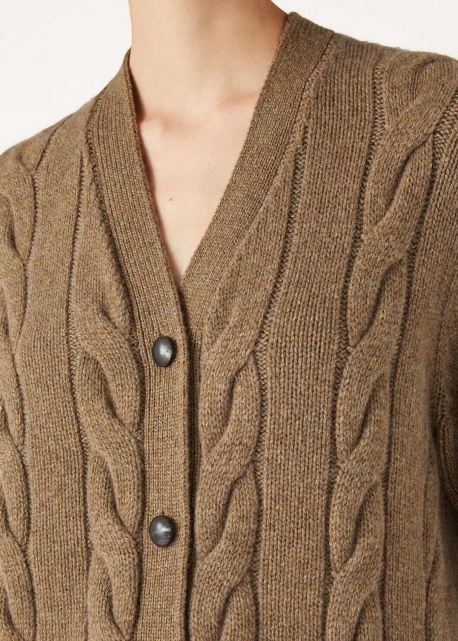 napier cardigan baby cashmere coarsehair tundra melange