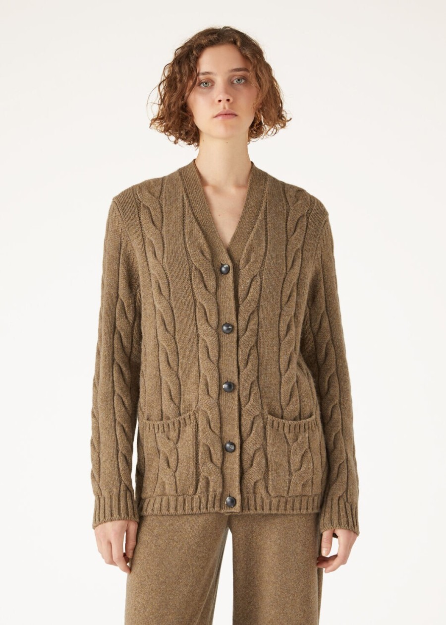 napier cardigan baby cashmere coarsehair tundra melange