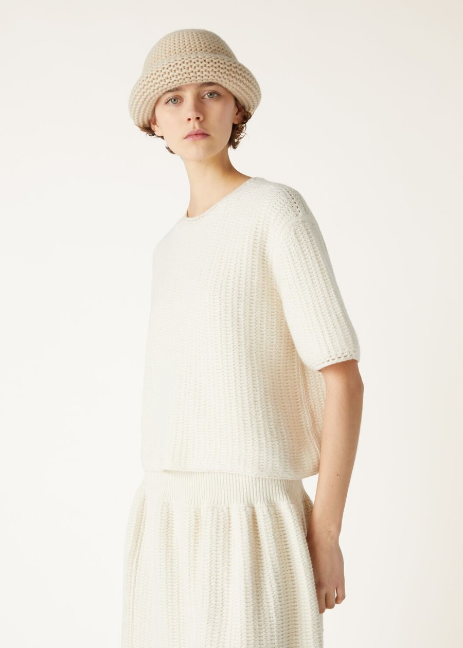 fervento crewneck mohair cashmere nougat