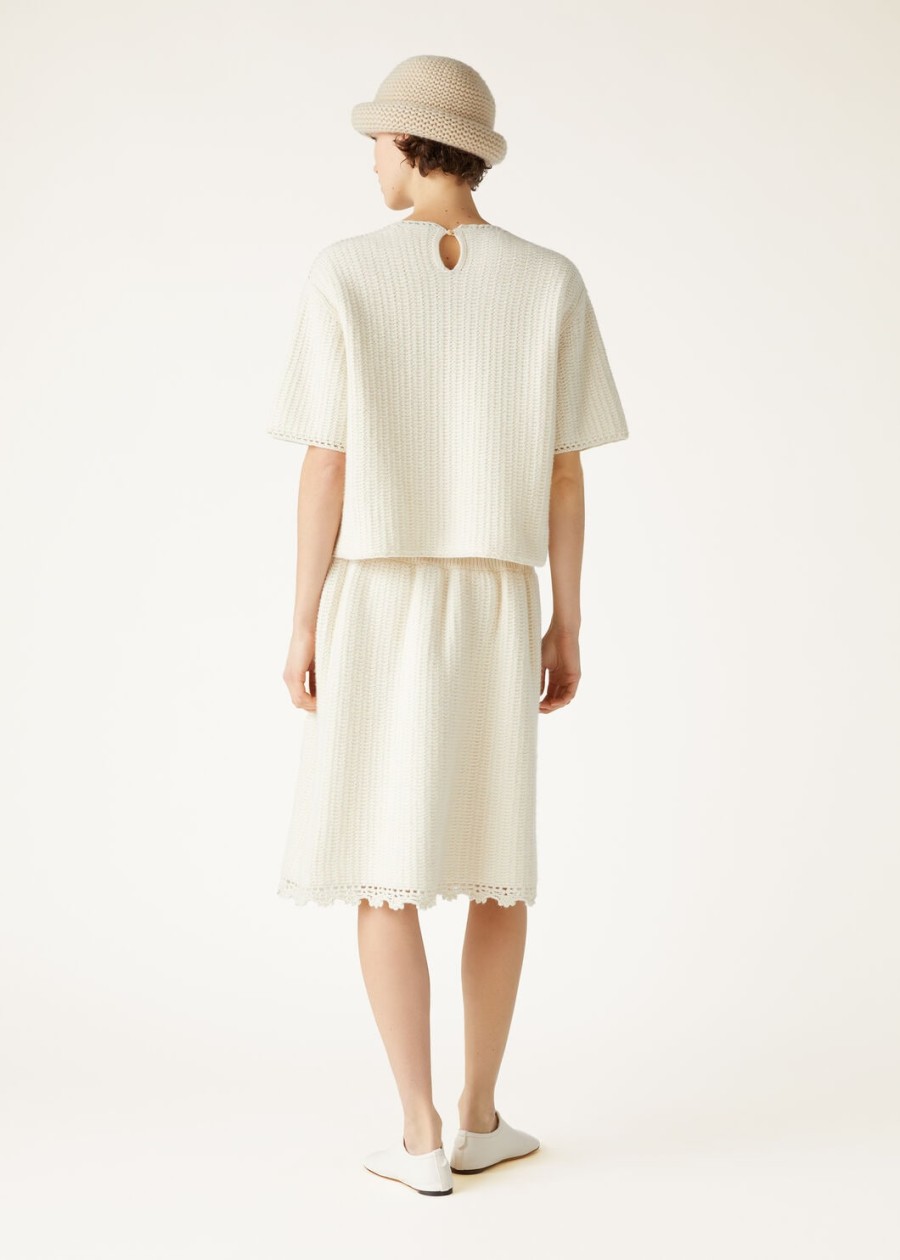 fervento crewneck mohair cashmere nougat