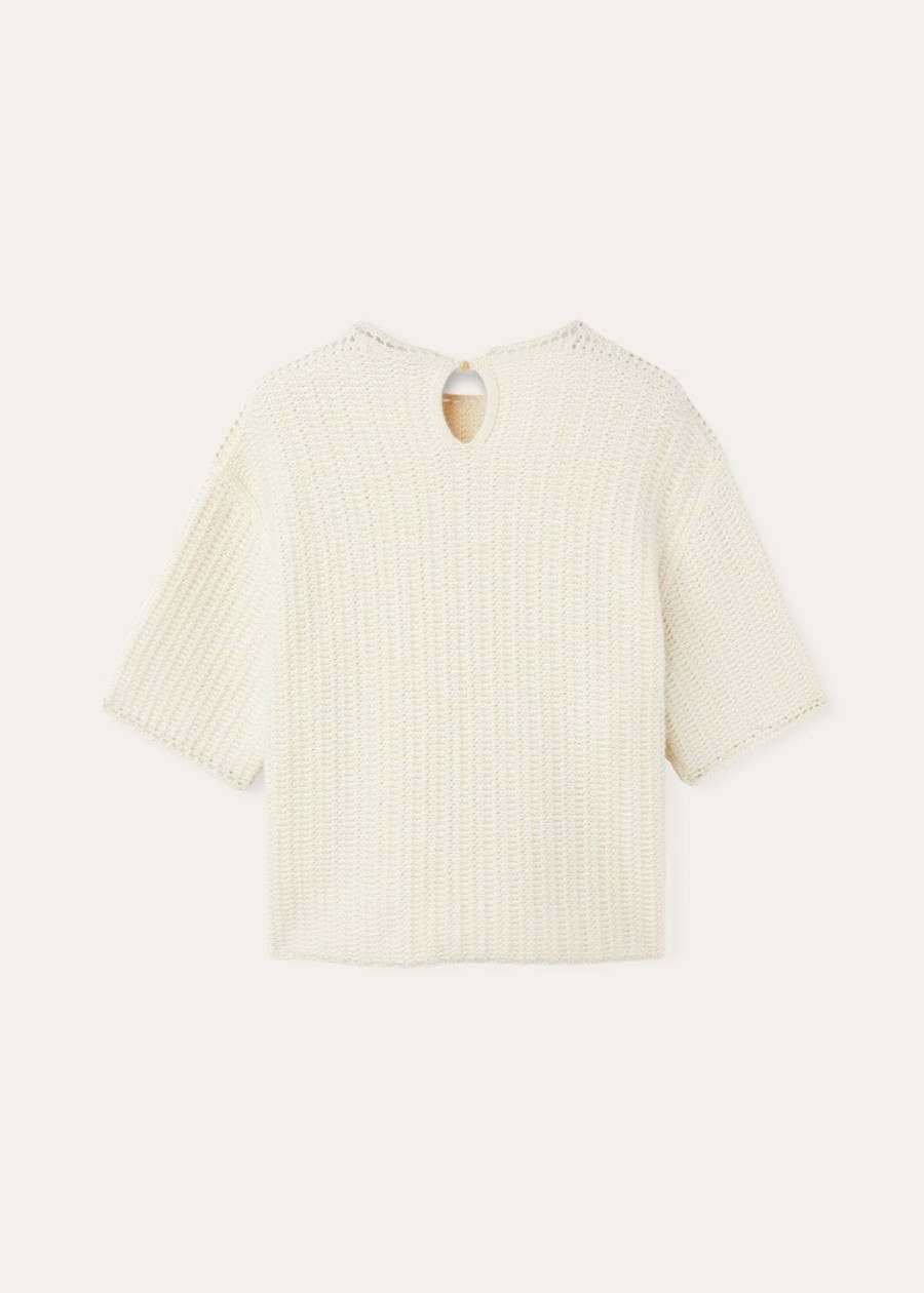 fervento crewneck mohair cashmere nougat