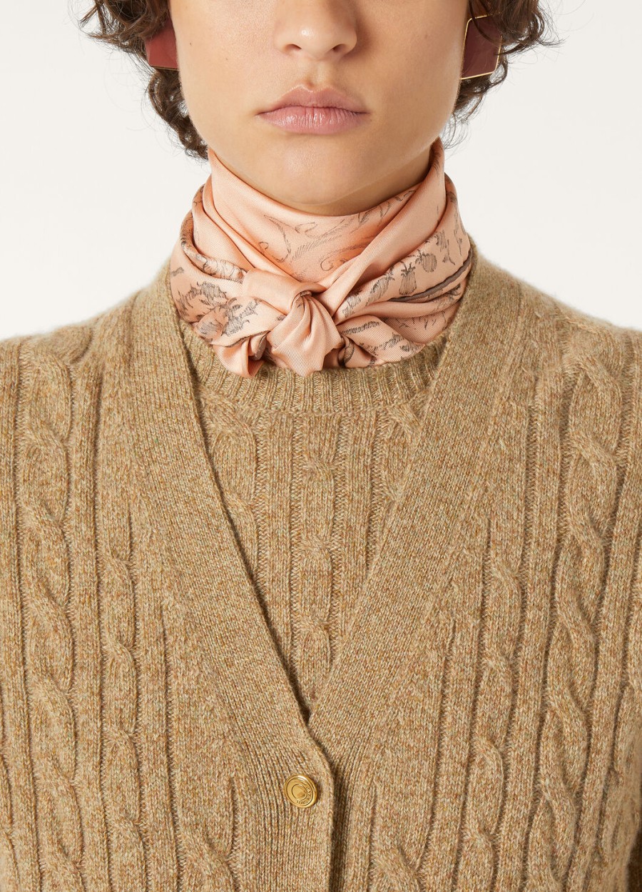 treccia cardigan baby cashmere raw honey melangerosemary infusion