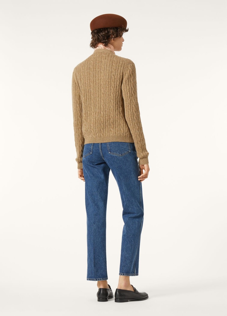 treccia cardigan baby cashmere raw honey melangerosemary infusion
