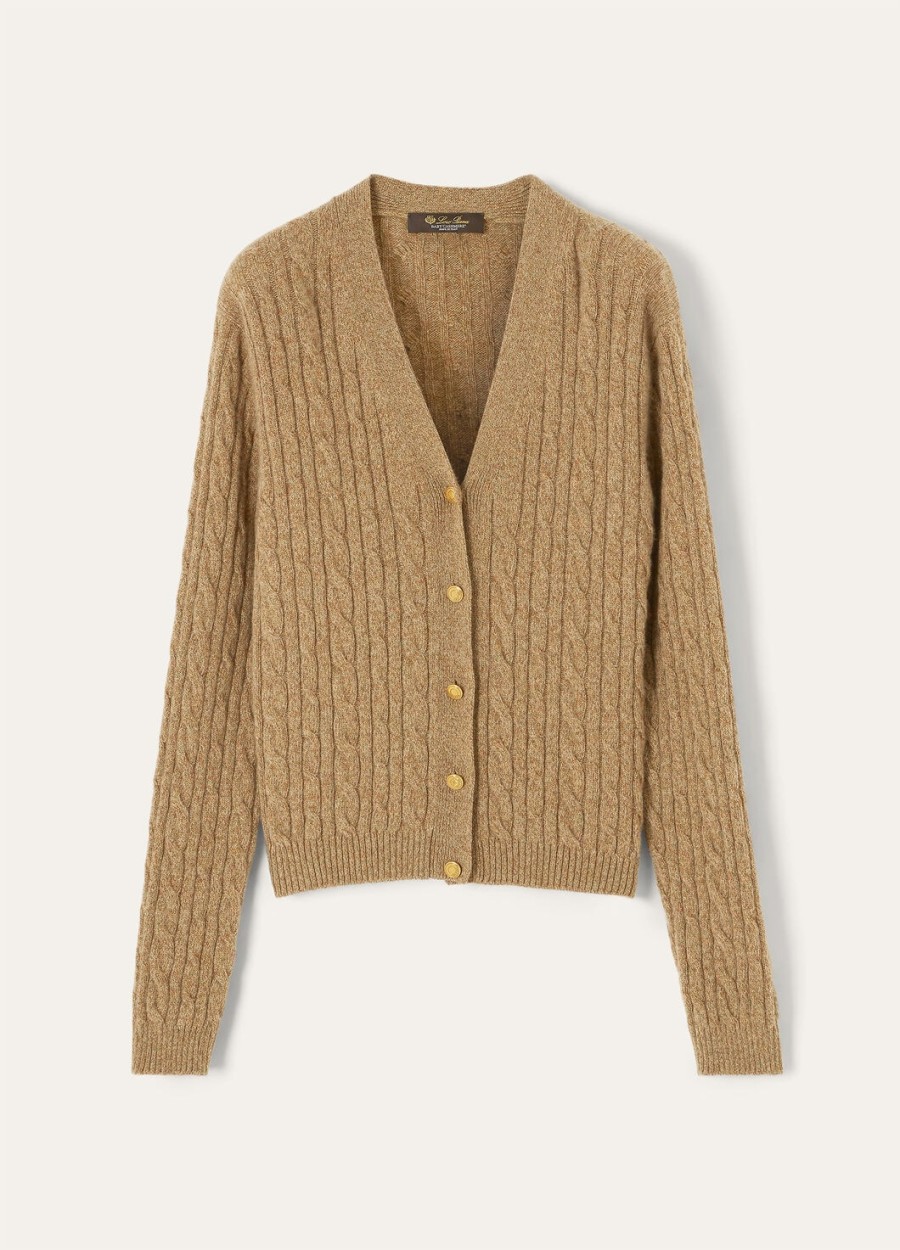treccia cardigan baby cashmere raw honey melangerosemary infusion