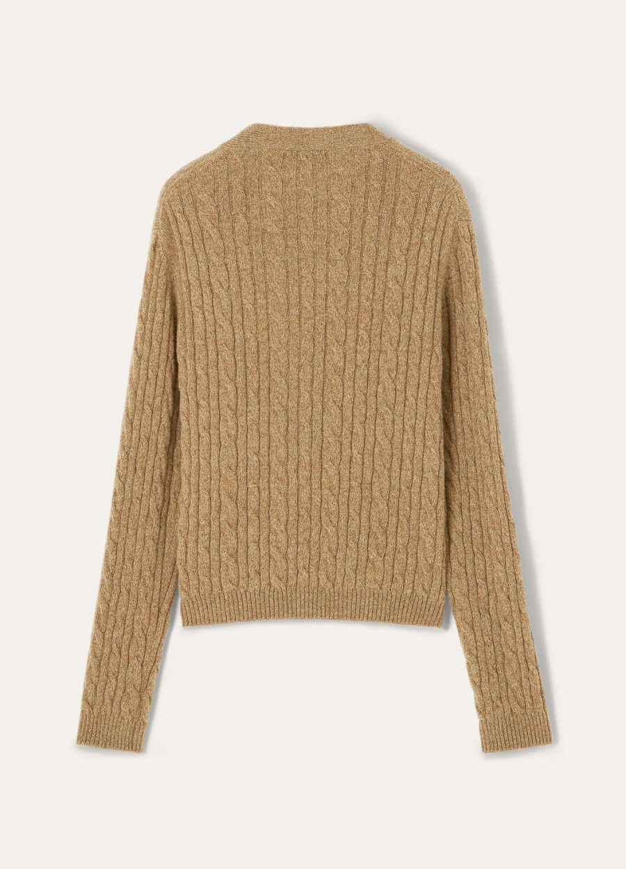treccia cardigan baby cashmere raw honey melangerosemary infusion
