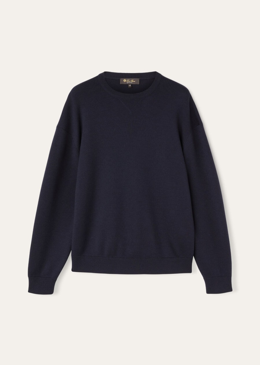 balfour crewneck z jedwabiu i kaszmiru z dziewiczej wełny w kolorze granatowym