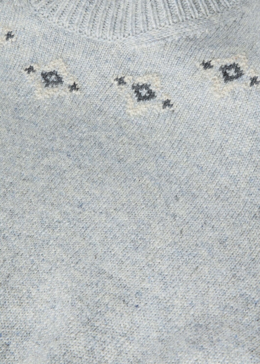 alpe pile crewneck cashmere pearl stone melangeseafoam serenity