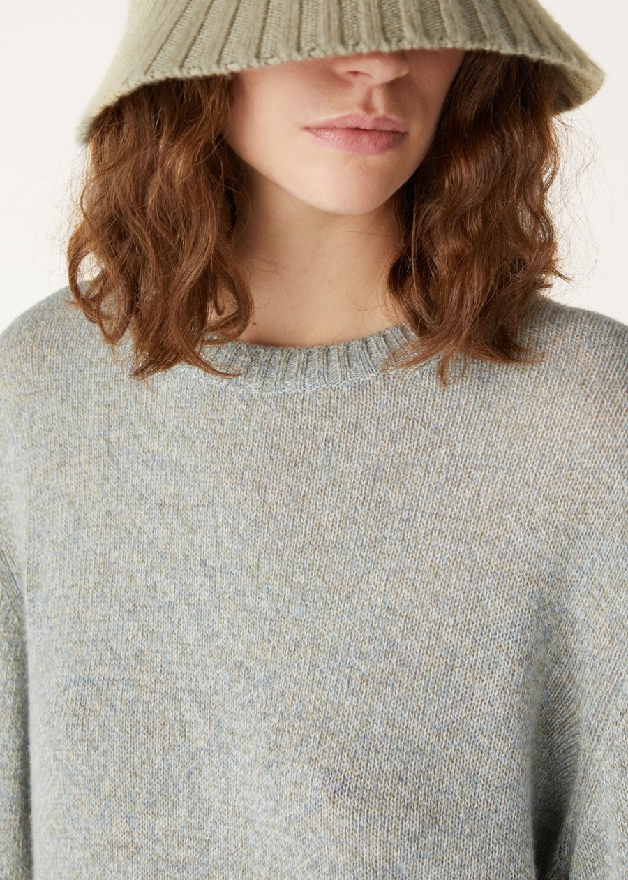 cellio crewneck baby cashmere white snowstardust blue melange