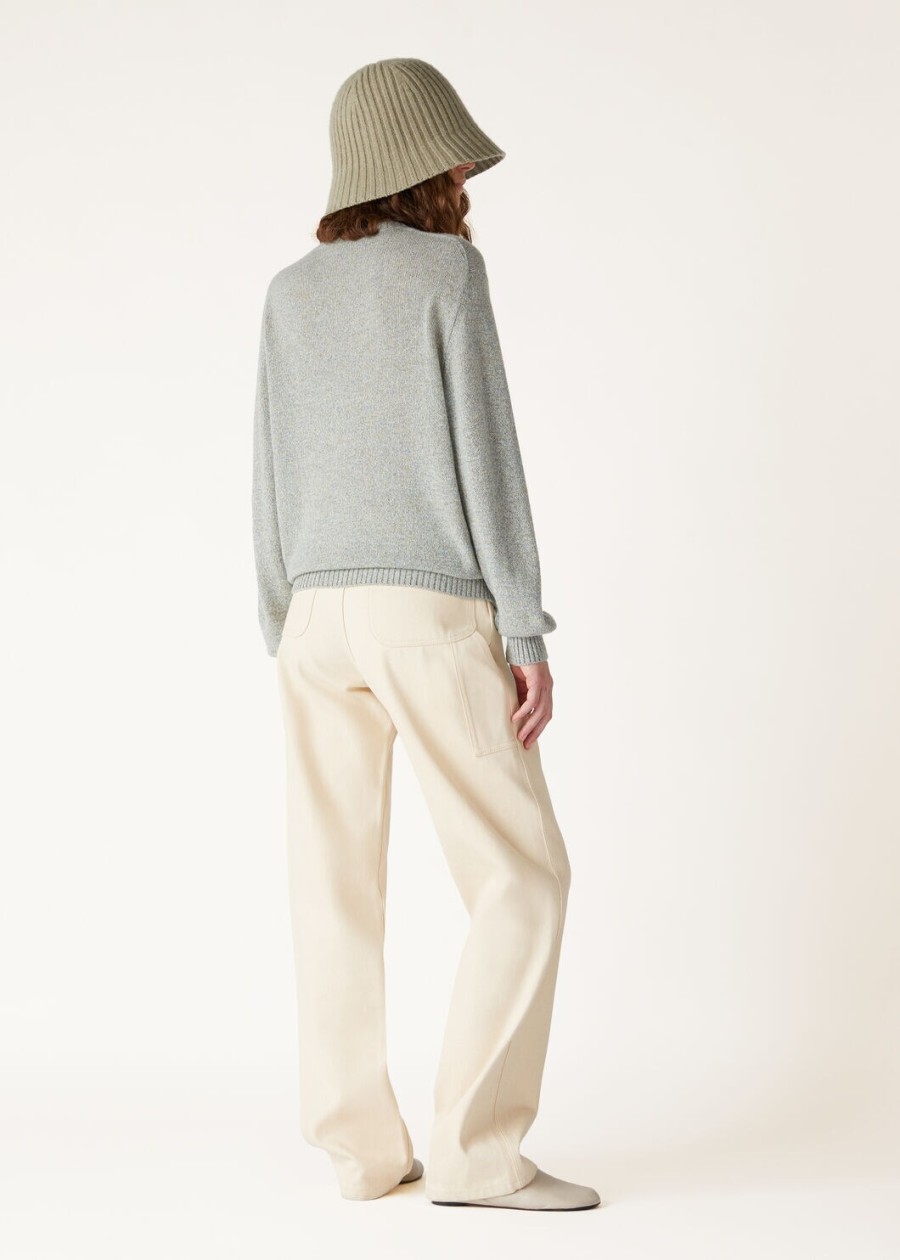 cellio crewneck baby cashmere white snowstardust blue melange