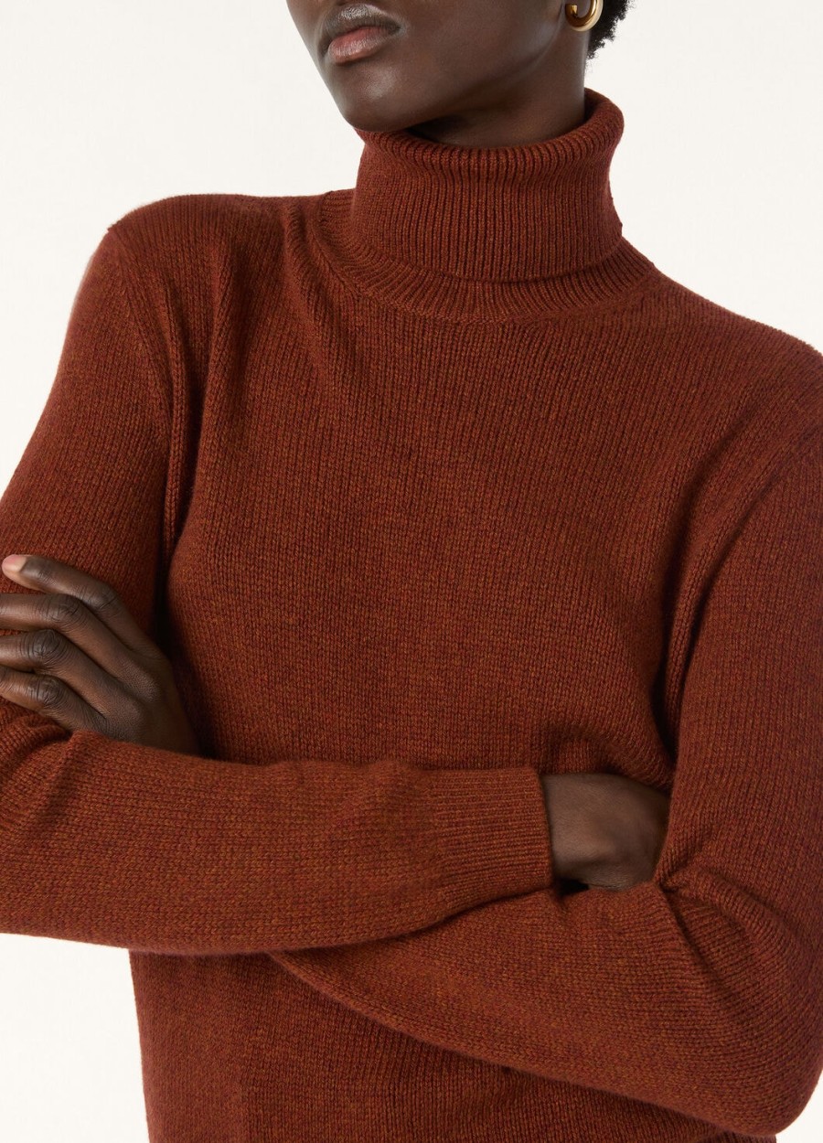 fobello turtleneck baby cashmere dark maple leaf melange