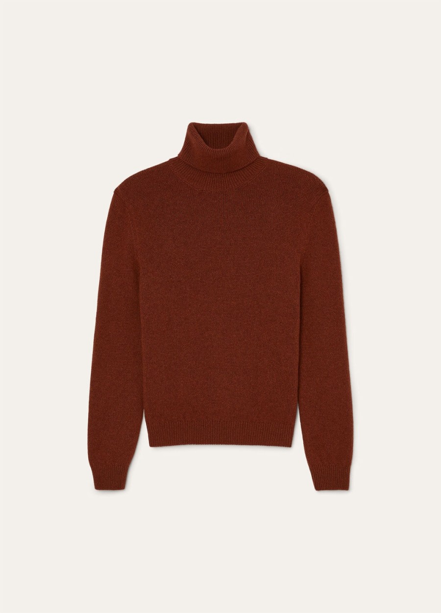 fobello turtleneck baby cashmere dark maple leaf melange