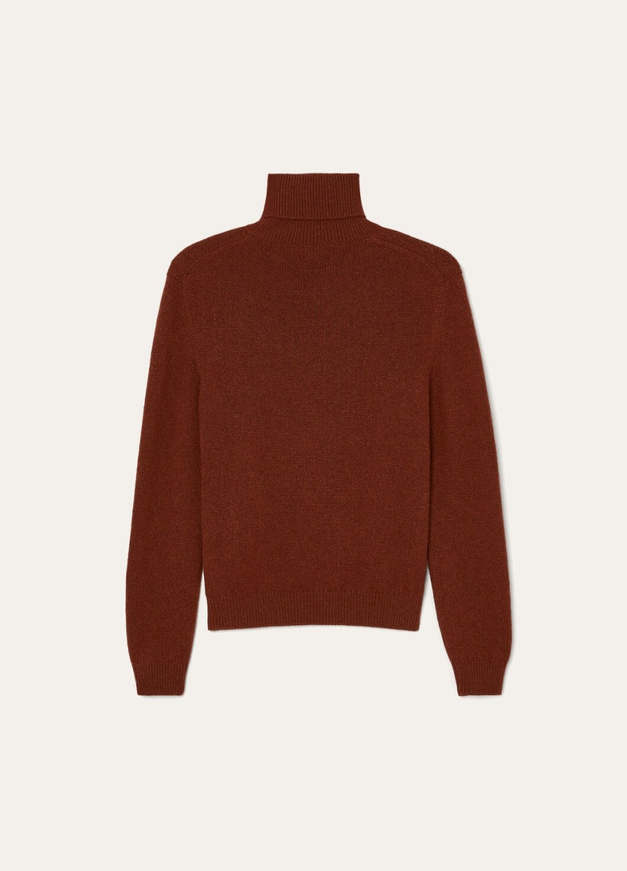fobello turtleneck baby cashmere dark maple leaf melange