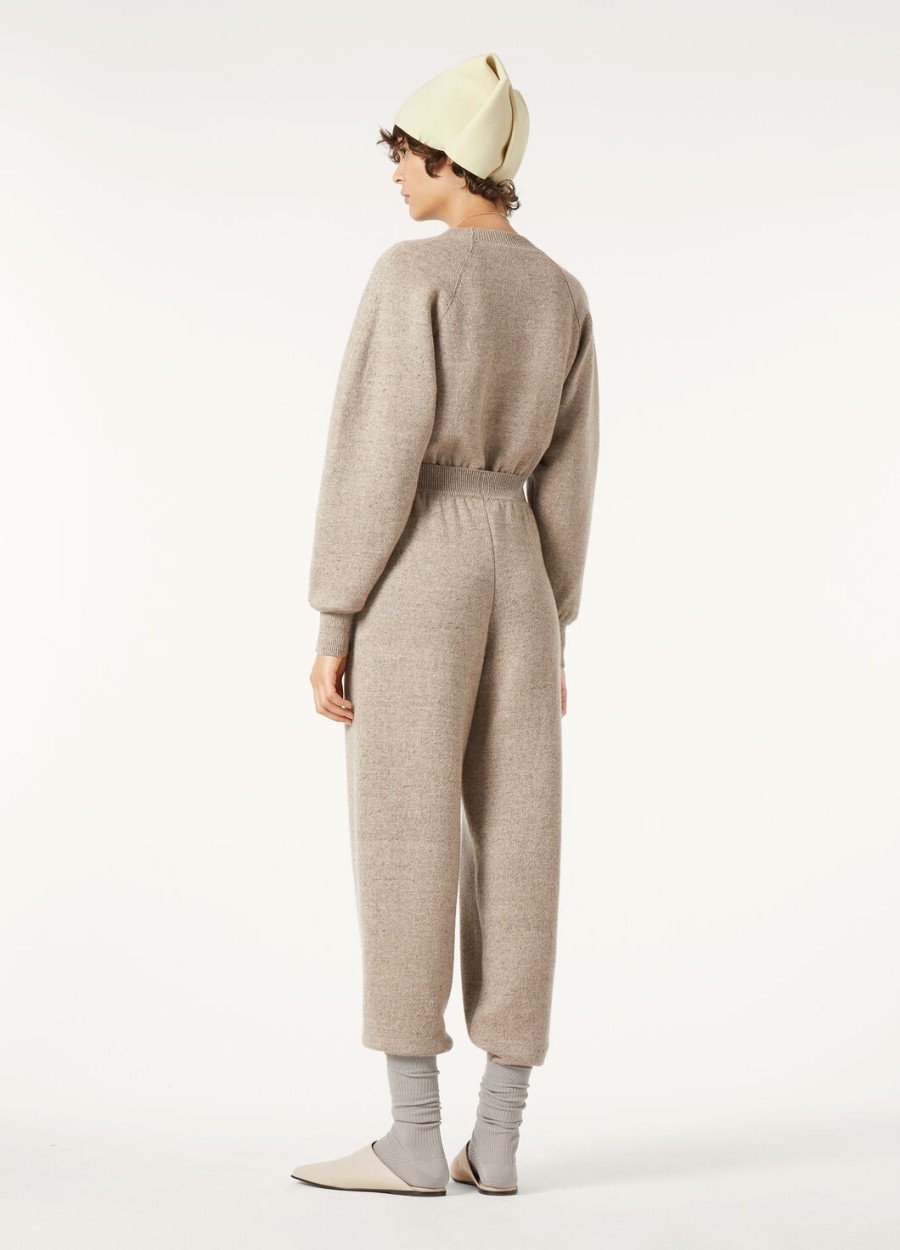 feriolo bluza z okrągłym dekoltem z jedwabiu kaszmirowego delicate bark