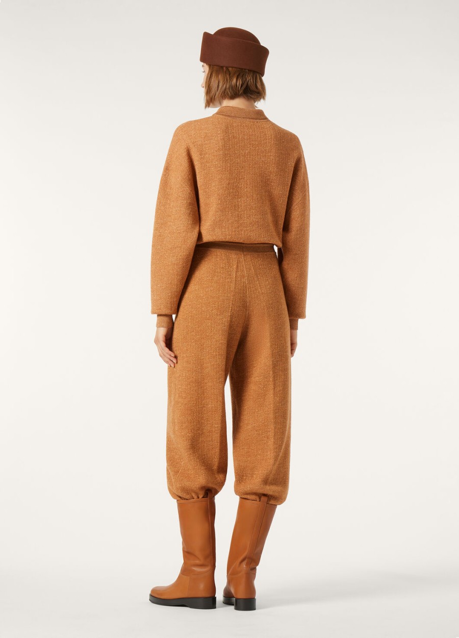 jedwabna koszulka polo cellina virgin wool persimmon cake
