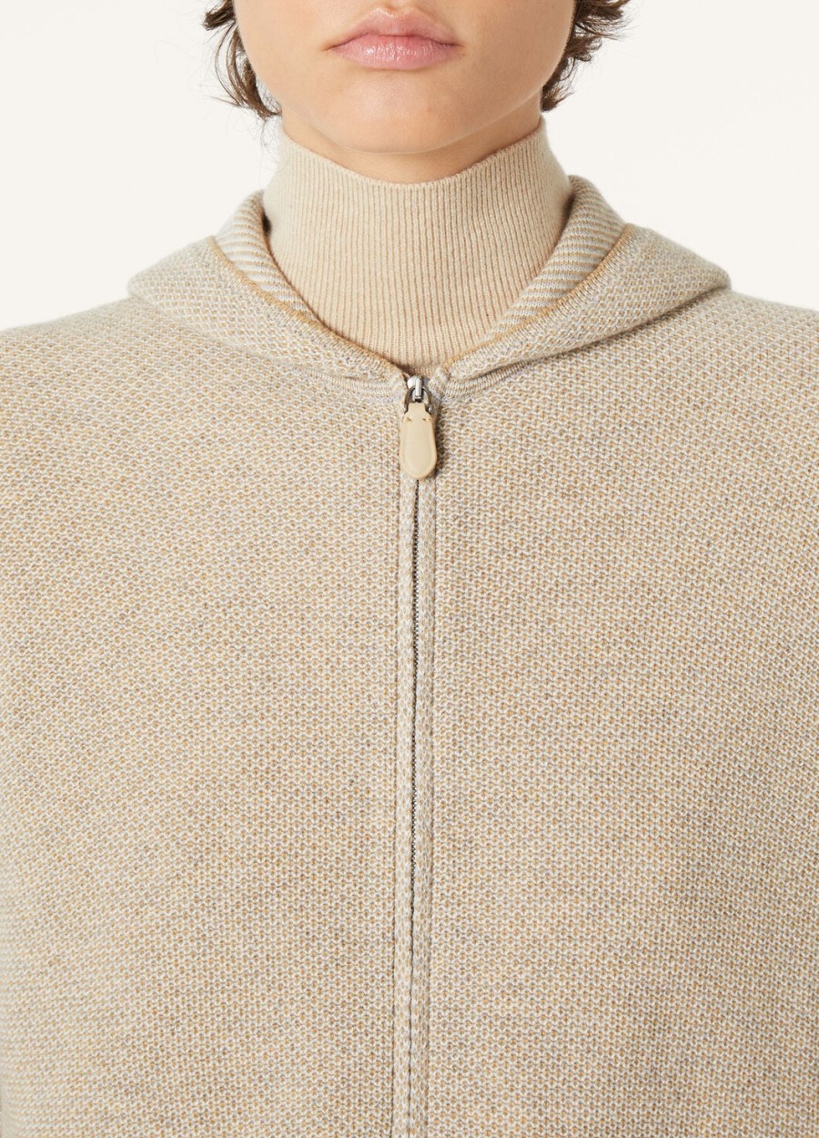 kurtka bomber z kapturem varallo baby cashmere magnolia petale