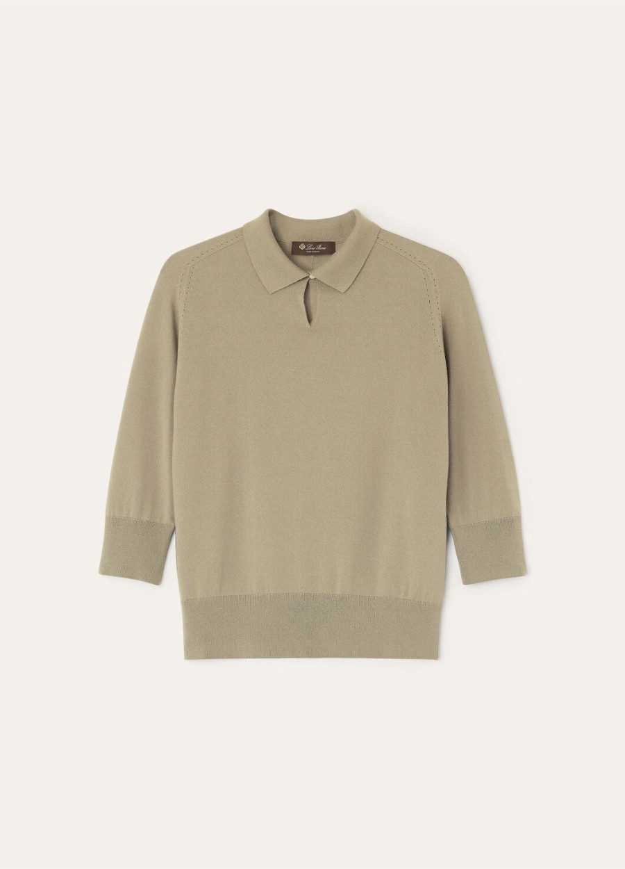 koszulka polo neo piuma cashmere dried taragon
