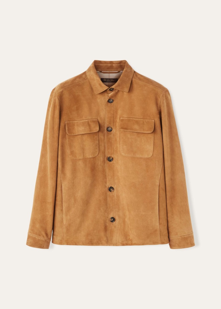 loro piana kidskin pecan overshirt