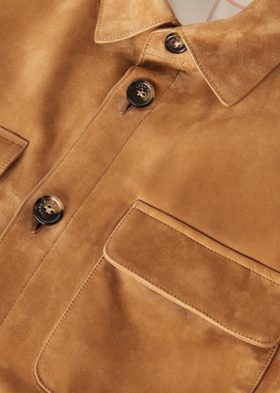loro piana kidskin pecan overshirt