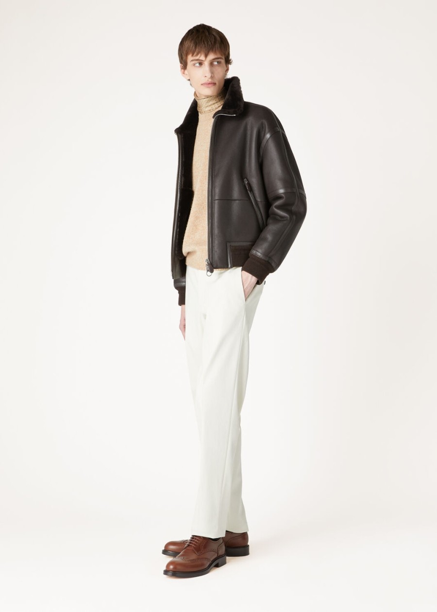 kurtka peter bomber shearling coffee