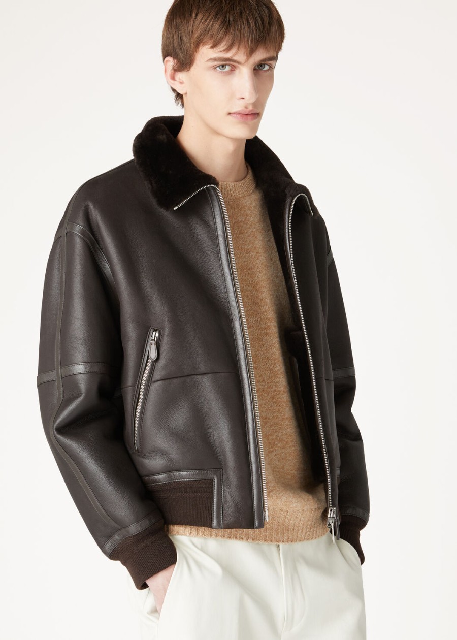 kurtka peter bomber shearling coffee