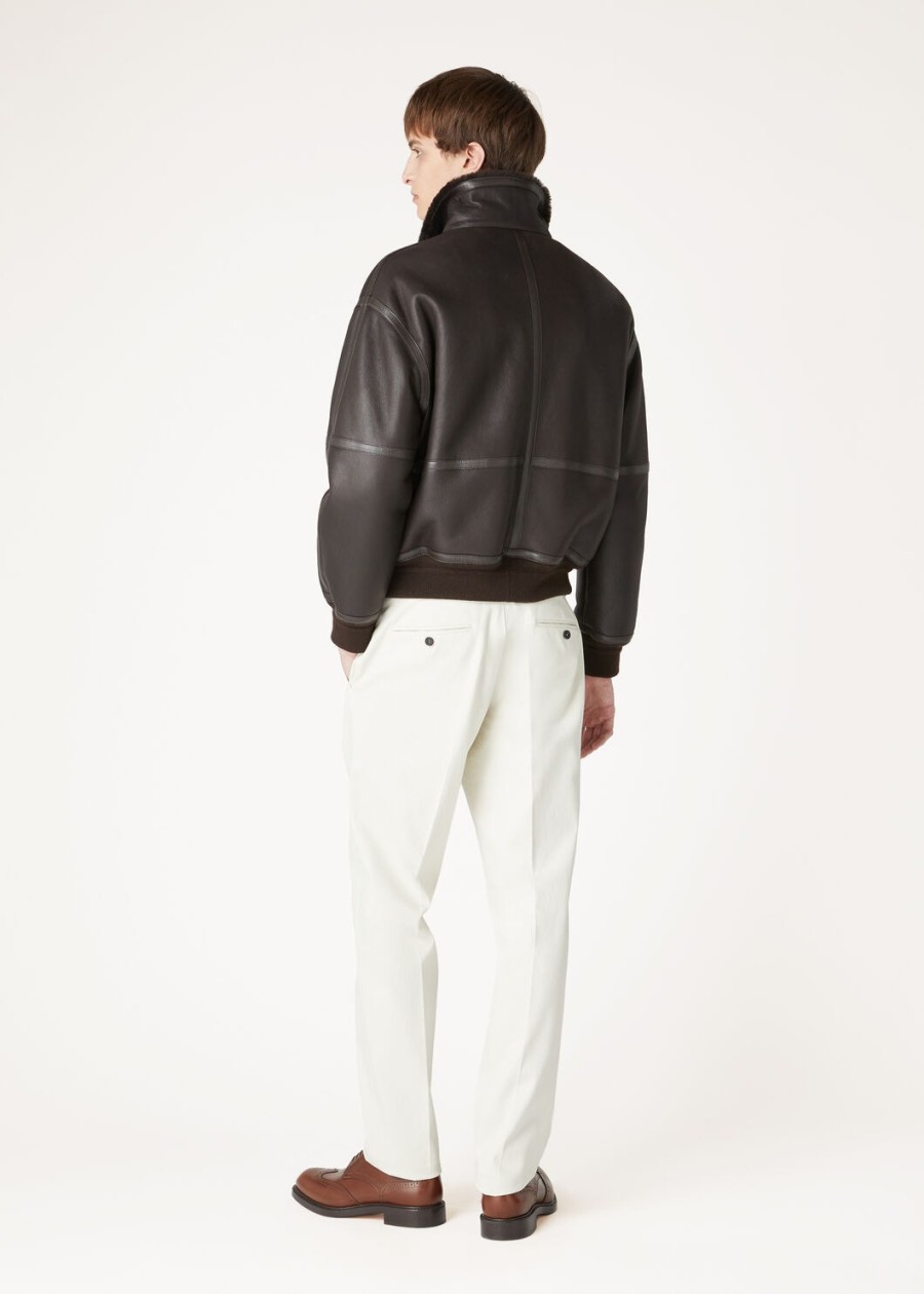 kurtka peter bomber shearling coffee