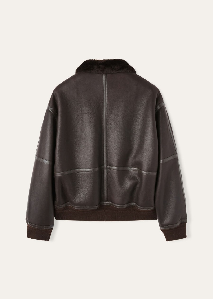 kurtka peter bomber shearling coffee
