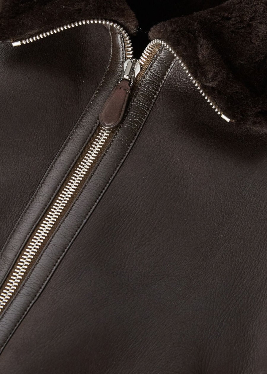 kurtka peter bomber shearling coffee