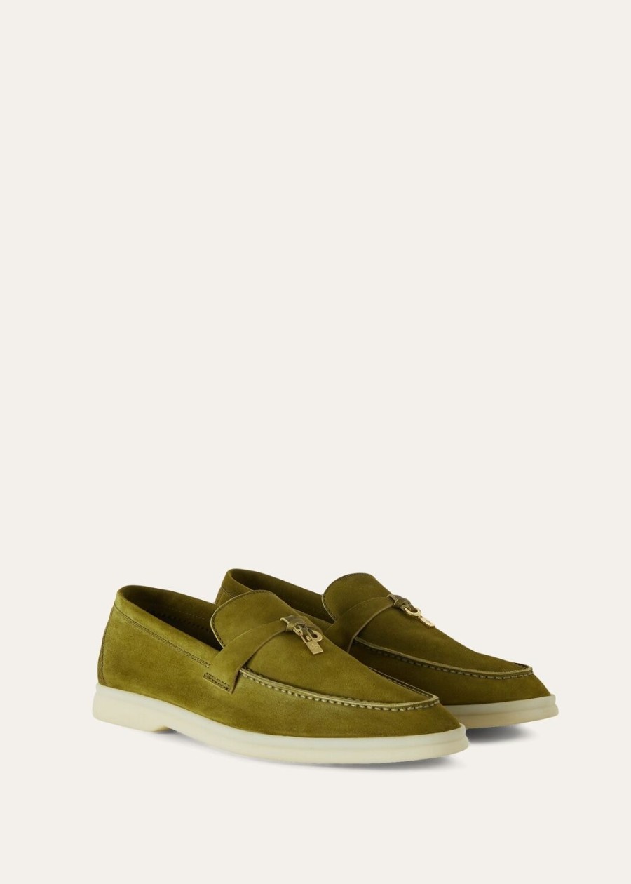 letnie mokasyny zamszowe z kolekcji summer charms w kolorze oliwkowym