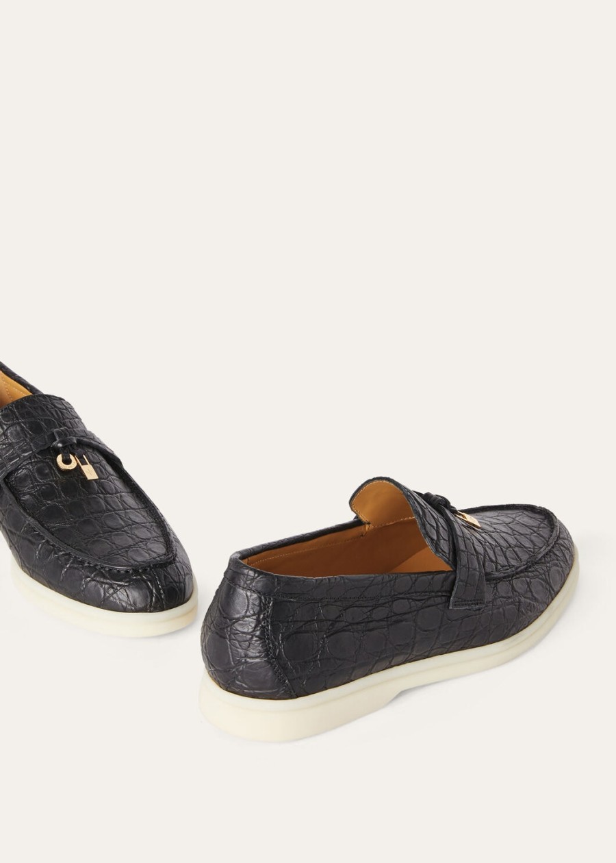 mokasyny summer charms walk loafer caiman black leather