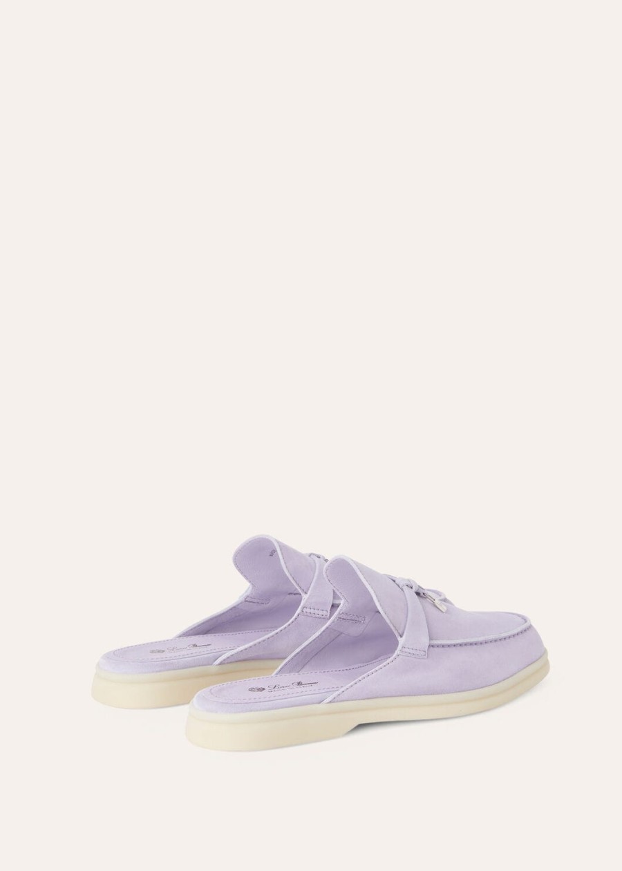 babouche charms walk loafer zamszowe buty z koziej skóry w kolorze liliowym wagasa