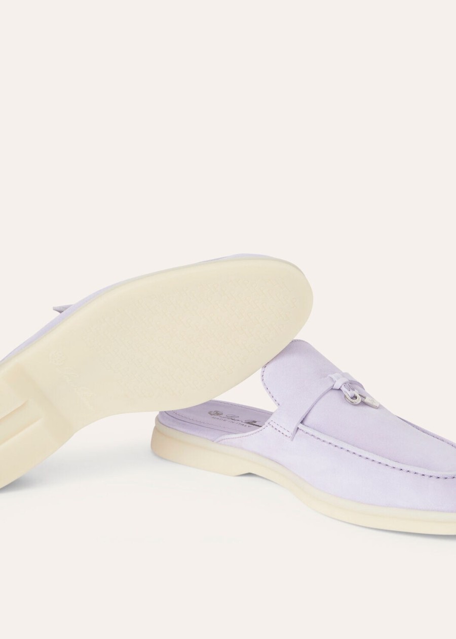 babouche charms walk loafer zamszowe buty z koziej skóry w kolorze liliowym wagasa