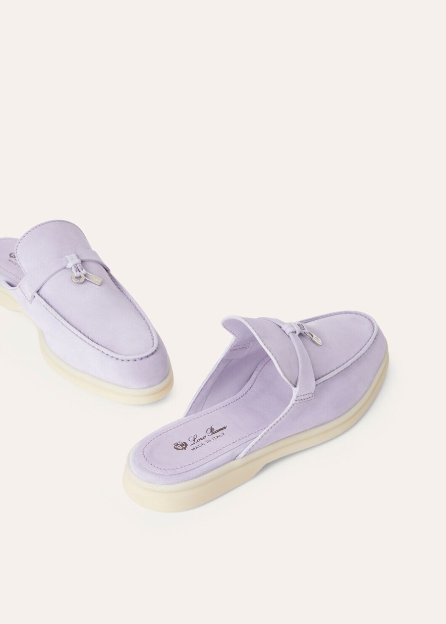 babouche charms walk loafer zamszowe buty z koziej skóry w kolorze liliowym wagasa