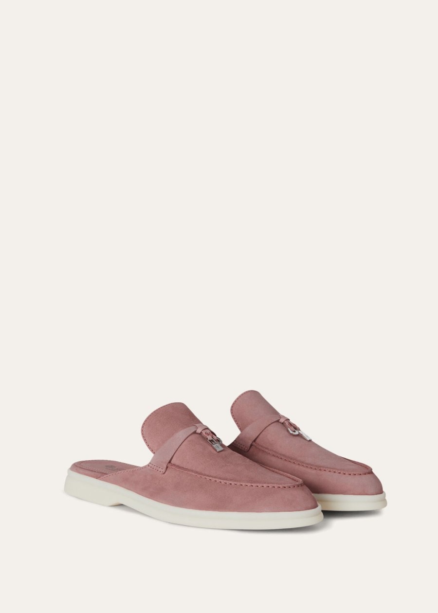 babouche charms walk loafer ze skóry zamszowej koziej flowering cherry
