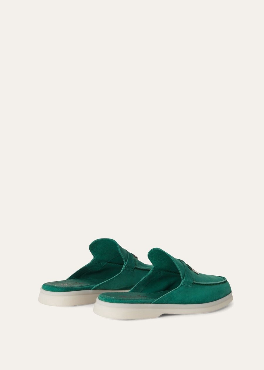 babouche charms walk loafer ze skóry zamszowej koziej w leśne liście