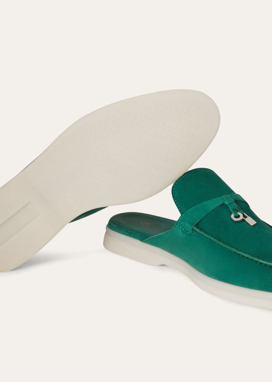 babouche charms walk loafer ze skóry zamszowej koziej w leśne liście