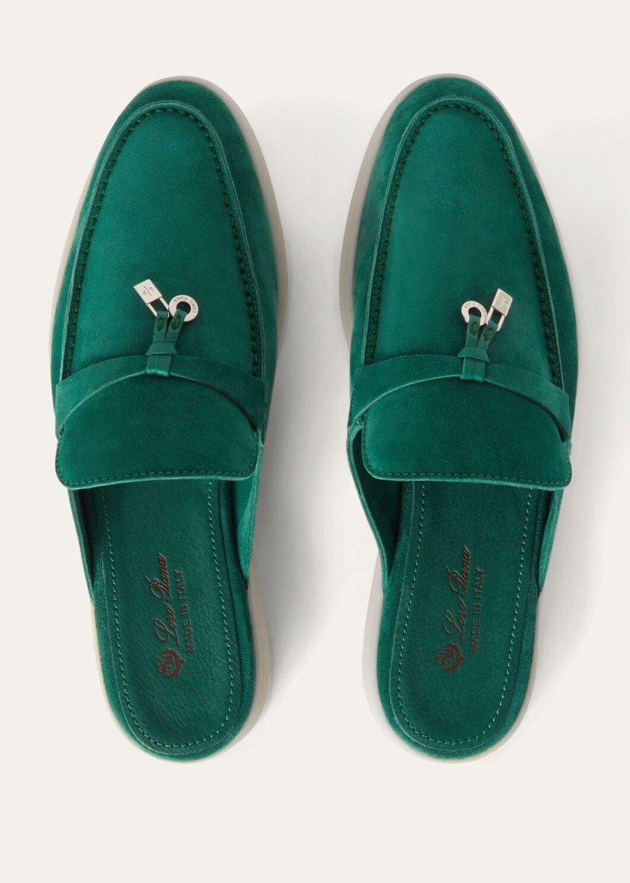 babouche charms walk loafer ze skóry zamszowej koziej w leśne liście