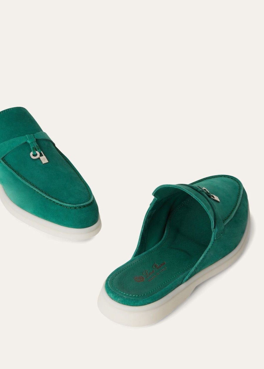babouche charms walk loafer ze skóry zamszowej koziej w leśne liście