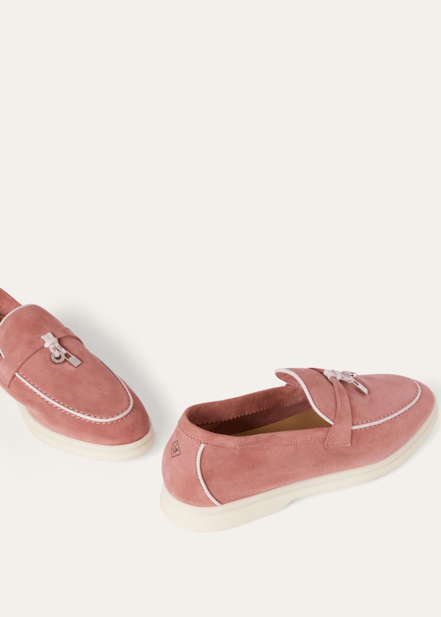 letnie mokasyny zamszowe z kozią skórą zamszową ancient blush