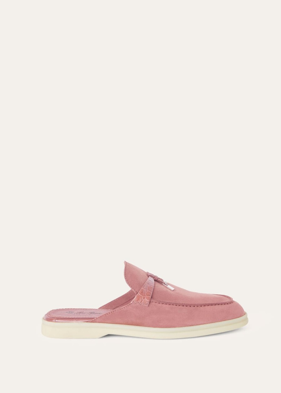 zamszowe mokasyny charms walk babouche noisette rose