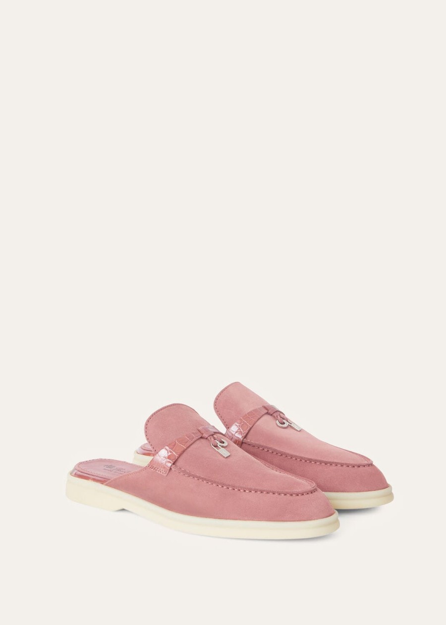 zamszowe mokasyny charms walk babouche noisette rose