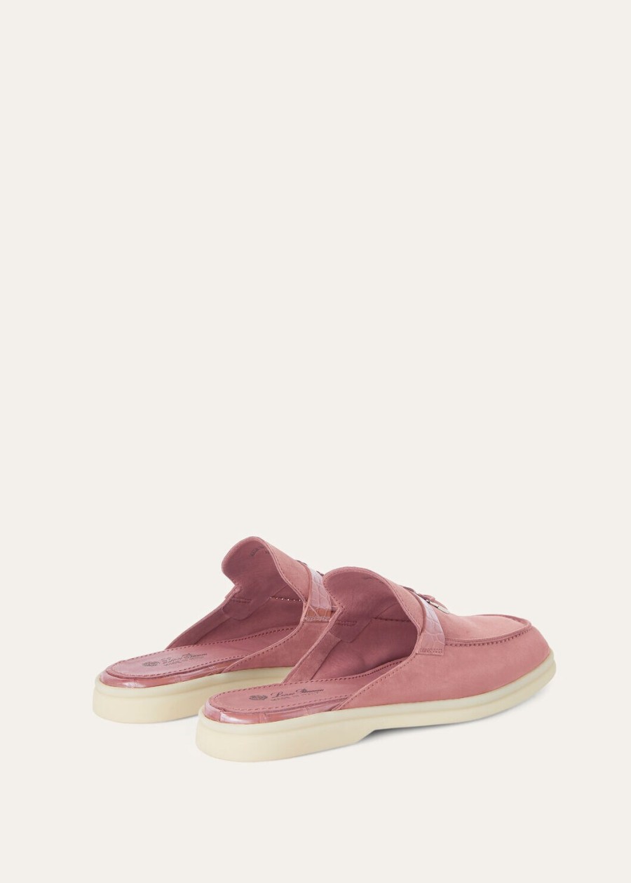 zamszowe mokasyny charms walk babouche noisette rose