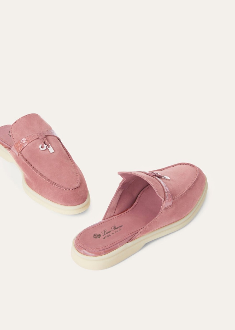 zamszowe mokasyny charms walk babouche noisette rose