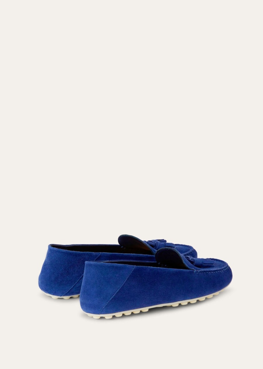 mokasyny dot sole walk zamsz kozi w kolorze fluorytu niebieskiego