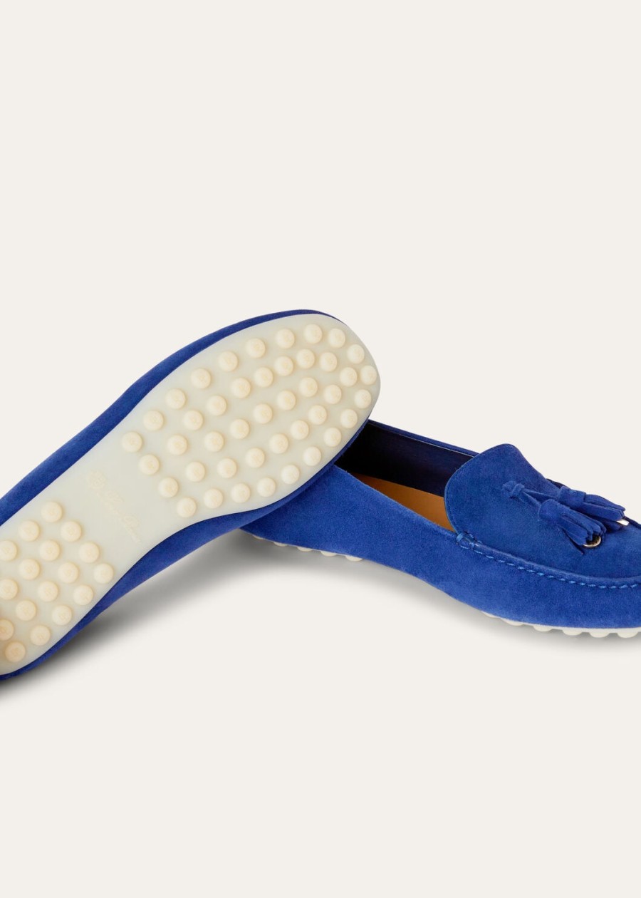mokasyny dot sole walk zamsz kozi w kolorze fluorytu niebieskiego