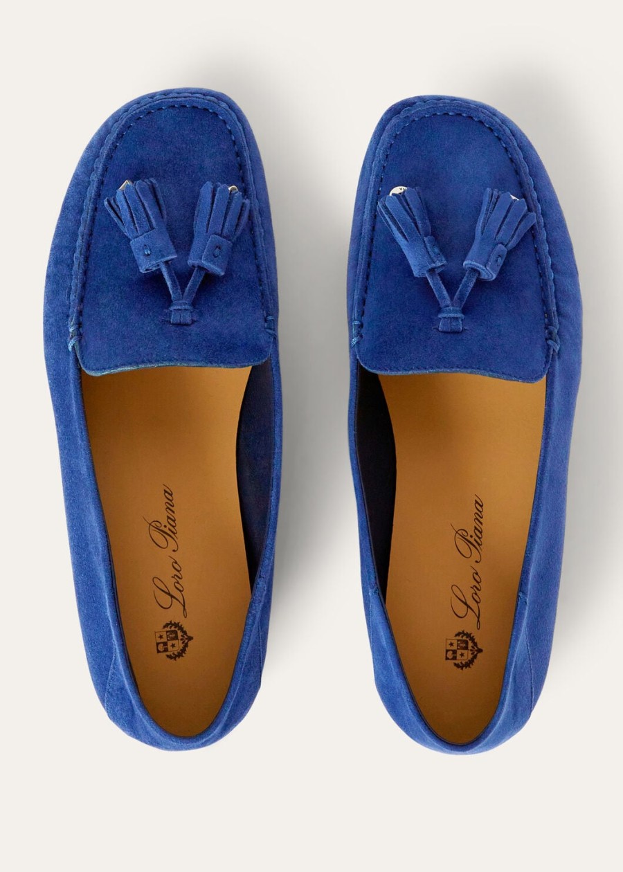mokasyny dot sole walk zamsz kozi w kolorze fluorytu niebieskiego